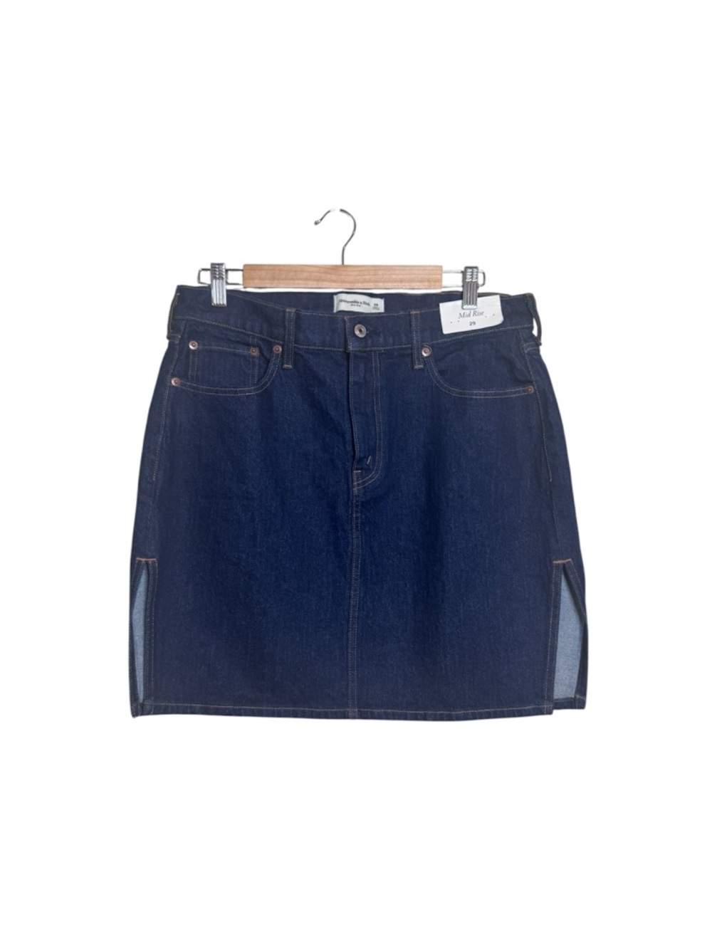 Abercrombie And Fitch Dark Wash Mid Rise Mini Skirt